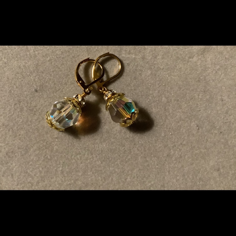 Gold-Tone and 10mm Swarovski Crystal Earrings